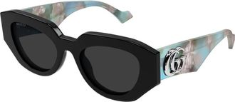 Gucci Gg 1421S Zonnebrillen - Dames - Zonnebrillen - Zwart - 51 MM - Nylon - Accessoires