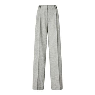 Pinko Wide Trousers, female, Gray, Size: L Wide Trousers