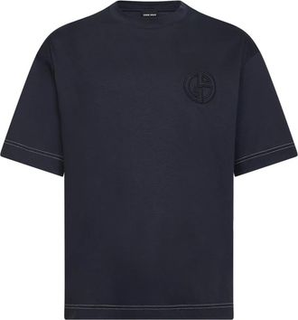 Giorgio Armani Cotton Interlock Denim Collection T-Shirt - Heren - T-shirts - Blauw - M - Denim - Tops