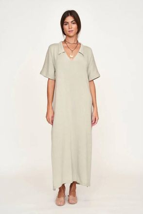 Mirth Adelaide Knit Caftan Dress In Powder