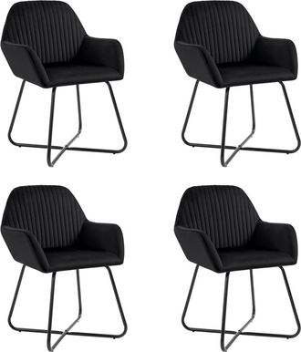vidaXL Vidaxl - Sillas De Comedor 4 Unidades Terciopelo Negro