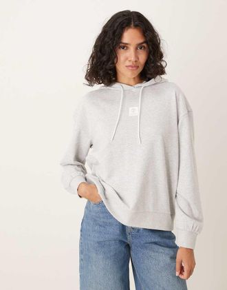 Timberland Felpa con cappuccio grigio chiaro m&eacute;lange con rovescio a ricci