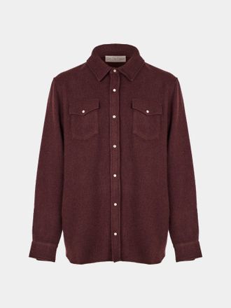God's True Cashmere Claret Cashmere Shirt Size: XL