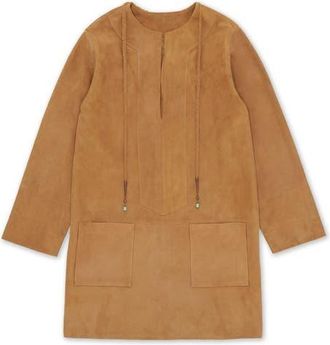 Fortela Chamois Leather Short Dress in Camel at Nordstrom, Size 42 Eu
