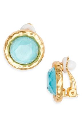 Karine Sultan Bezel Round Clip-On Earrings in Gold at Nordstrom