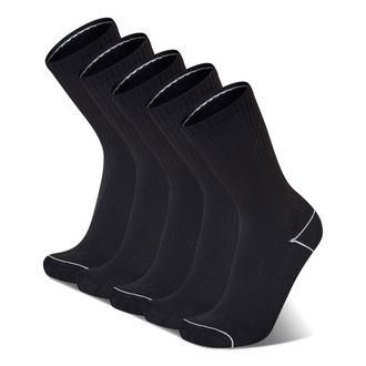 Champion Mens Double Dry Moisture Wicking Crew Socks; 6, 8, 12 Packs Available, Black Heel/Toe, 9-13 UK