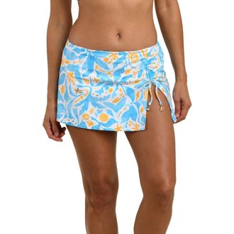 La Blanca Trinket Tunnel Skirted Bikini Bottoms in Sky at Nordstrom, Size 10