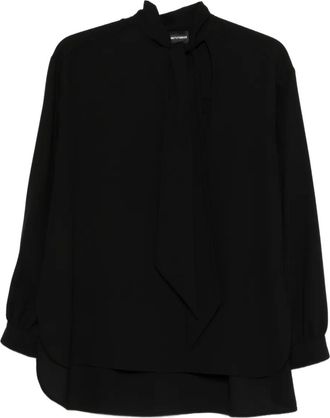 Emporio Armani Blusa con collo lavalli&egrave;re - Nero