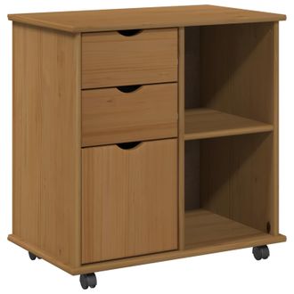 vidaXL Gabinete Rodante Con Rueda Marr&oacute;n Miel 63,5 X 39 X 65,5 Cm Vidaxl