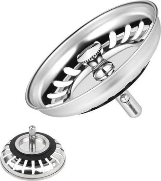 No Brand Juego De 2 Coladores De Fregadero De Acero Inoxidable Tapones De Desag&uuml;e De Repuesto Para Cocina Y Ba&ntilde;o Di&aacute;metro 80 Mm