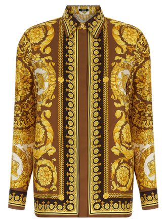 Versace Gold Silk Womens Blouse