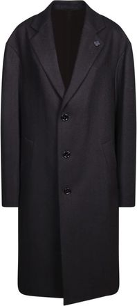 Lardini Wool Herringbone Coat - Heren - Mantel - Bruin - XL - Wol - Jassen