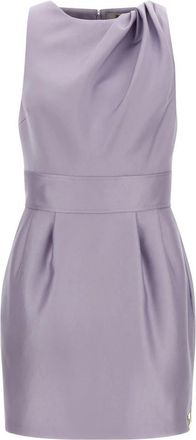 Elisabetta Franchi Duchesse Mini Jurk - Dames - Korte kleedjes - Paars - L - Polyester - Kleedjes