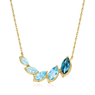 Ross-Simons Tonal Blue Topaz Necklace in 18kt Gold Over Sterling