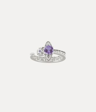 Vivienne Westwood Maitena Ring Platinum-lavender-white-cz Platinum-lavender-white-cz Unisex
