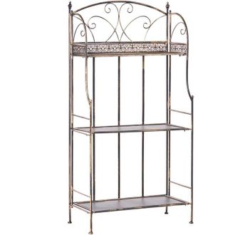 Beliani Estanter&iacute;a De Metal Para Plantas Jard&iacute;n Independiente Interior Ba&ntilde;o Negro Villadose