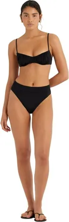 Peony Mid High Cut Bikini Pant In Black