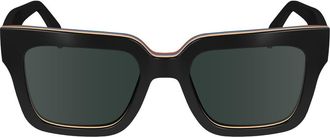 Paul Smith Kenton 52mm Rectangular Sunglasses in Black Multi-Stripe at Nordstrom