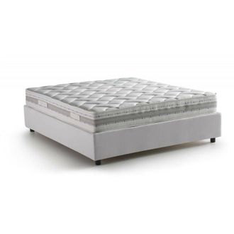 Talamo Italia Talamo Italia - Letto matrimoniale Elena, Letto contenitore con rivestimento in ecopelle, 100% Made in Italy, Apertura frontale, con materasso Cm