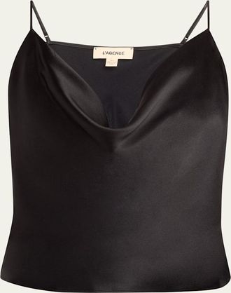 L'agence Calista Cowl-Neck Silk Camisole