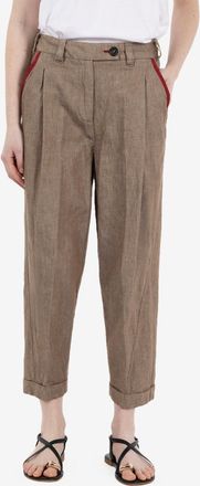 Alessia Santi Pantaloni carrot fit con pinces castoro