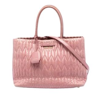 Miu Miu Pre-owned Tote Bags, female, Pink, Size: ONE SIZE Pre-owned Quilted Leather Satchel