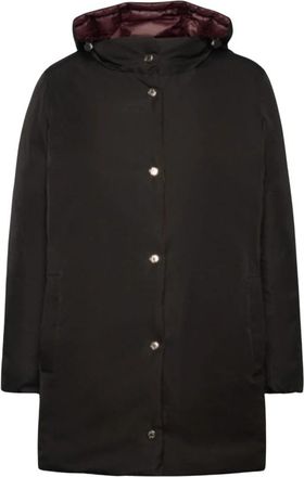 Elena Miro Gewatteerde jas F020P0 - Dames - Dons jassen - Zwart - XL - Leer - Jassen