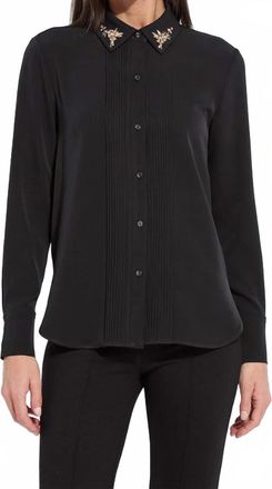 Lyss&eacute; Lizbeth Embellished Tuxedo Shirt In Black