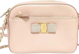 Ferragamo Pink Leather Handbag Shoulder Bag Tote Bag (Pre-Owned)