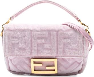 Fendi Pre-owned Handbags, female, Pink, Size: ONE SIZE Pre-owned Textured Shoulder Bag