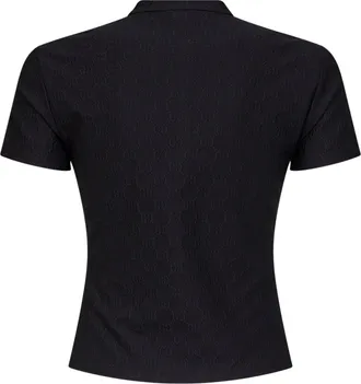 Gucci Womens T-Shirt Half-Zip Jacquard Black Viscose Polo Tops