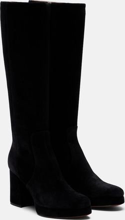 Valentino Garavani Fawcette VLogo suede knee-high boots