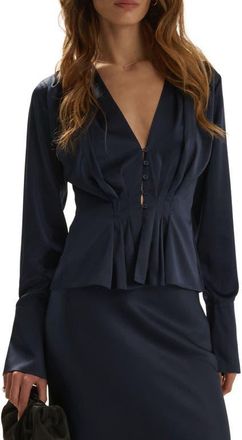 Favorite Daughter The Romance Button-Up Top in Midnight at Nordstrom, Size X-Large