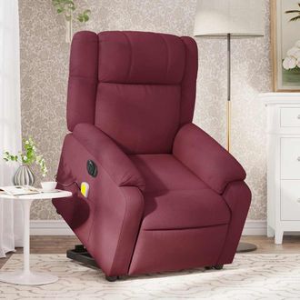 vidaXL Vidaxl - Sill&oacute;n De Masaje El&eacute;ctrico Reclinable Elevable Tela Rojo Tinto