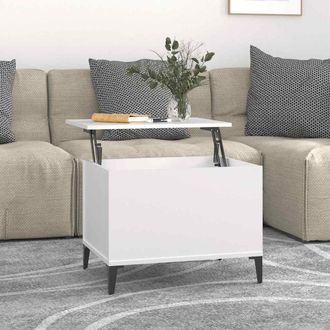 vidaXL Mesa De Centro Madera Contrachapada Blanco 60x44,5x45 Cm Vidaxl