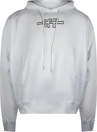 Off-white Mens Off Line Skate Hoodie White - Cream Cotton - Size X-Large
