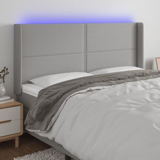 vidaXL Cabecero Con Led De Tela Gris Claro 203x16x118/128 Cm Vidaxl