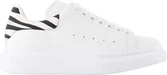 Alexander McQueen Witte Leren Oversized Sneakers - Dames - Sneakers - Wit - 37 EU - Leer - Schoenen