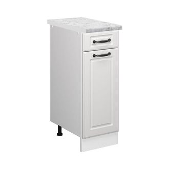 Vicco Mueble bajo de cocina R-Line, Blanco casa de campo, 30 cm et Mármol