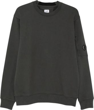 C.P. Company C.p. Company - Diagonal Raised Fleece Lens Crewneck Sweatshirt - Heren - Sweatshirts & Hoodies - Zwart - Maat: XL Fleece