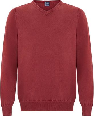 Fedeli Trui met ronde hals - Heren - Cashmere truien - Rood - M - Kasjmier - Truien & Vesten