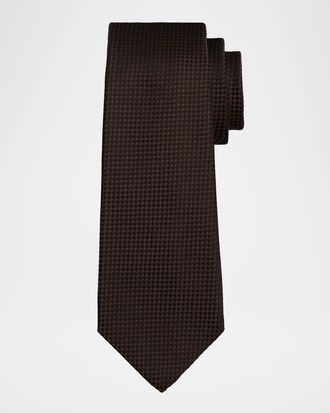 Kiton Men & apos;s Silk Micro-Jacquard 7-Fold Tie