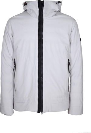 Peuterey Logo Jacket In Stretch Polyester, Light Grey