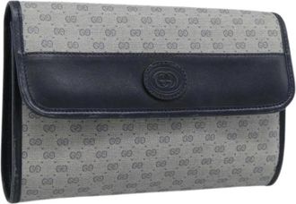 Gucci Pre-owned Vintage Clutch Bag - Dames - Vintage Clutch - Blauw - ONE Size - Leer - Vintage