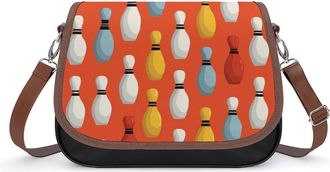 Generic Bowling Print Crossbody Bags for Women Shoulder Messenger Bag Purse Handbags