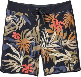 Quiksilver Surfsilk Scallop Board Shorts in Black at Nordstrom, Size 31