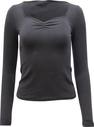 Vince Sweet Heart Neckline Shirt in Black Tencel