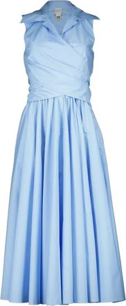Patou Midi Dresses, female, Blue, Size: S Draped Dress