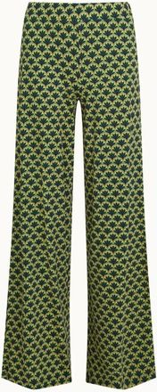 King Louie Broeken, Dames, Groen, M, Retro Flair Wide Leg Pants