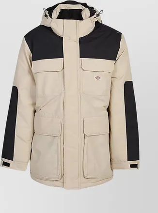 Dickies ottoman fabric hooded parka with adjustable hem